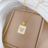 Necklace Stainless Steel Copper Square Shell Butterfly Geometric Cartoon Minimalist Unisex