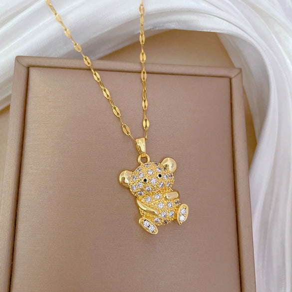 Necklace Stainless Steel Copper Zircon Geometric Light Luxury Elegant Gorgeous Unisex