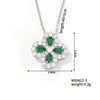 Necklace Stainless Steel Copper Zircon Twisted Chain Fourleaf Clover Leaves Diamond Style For Women