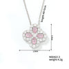 Necklace Stainless Steel Copper Zircon Twisted Chain Fourleaf Clover Leaves Diamond Style For Women