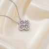 Necklace Stainless Steel Copper Zircon Twisted Chain Fourleaf Clover Leaves Diamond Style For Women
