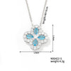 Necklace Stainless Steel Copper Zircon Twisted Chain Fourleaf Clover Leaves Diamond Style For Women