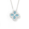 Necklace Stainless Steel Copper Zircon Twisted Chain Fourleaf Clover Leaves Diamond Style For Women