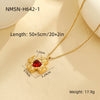 Necklace Stainless Steel Cross Diamond Electroplating Fashion Love Natural Stone Pendant
