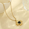 Necklace Stainless Steel Cross Diamond Electroplating Fashion Love Natural Stone Pendant