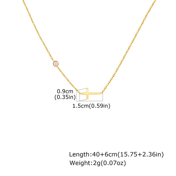 Necklace Stainless Steel Cross Geometric Niche Style Electroplating For Women