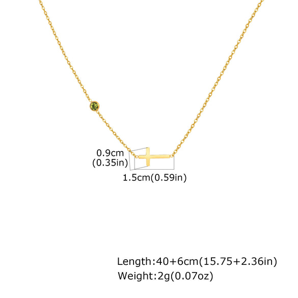 Necklace Stainless Steel Cross Geometric Niche Style Electroplating For Women