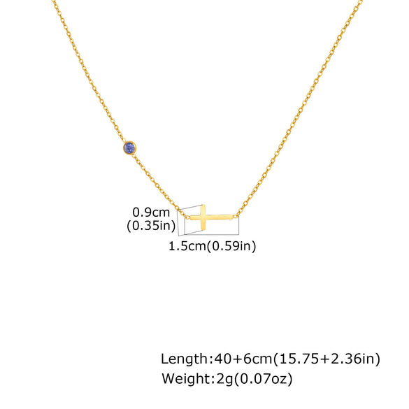 Necklace Stainless Steel Cross Geometric Niche Style Electroplating For Women