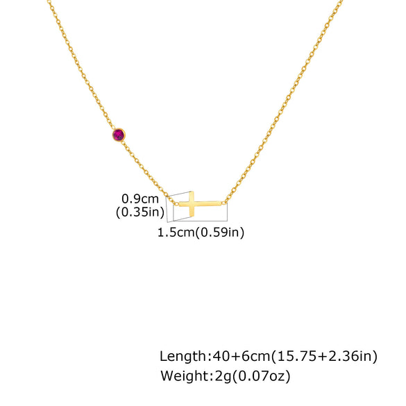 Necklace Stainless Steel Cross Geometric Niche Style Electroplating For Women
