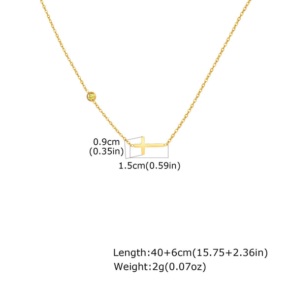 Necklace Stainless Steel Cross Geometric Niche Style Electroplating For Women