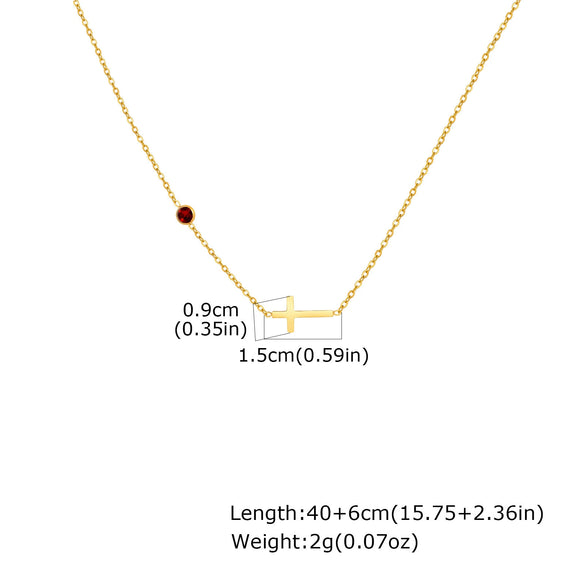 Necklace Stainless Steel Cross Geometric Niche Style Electroplating For Women