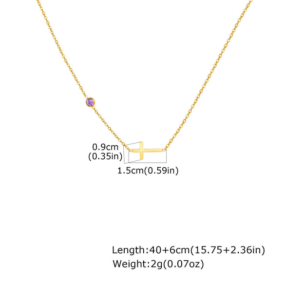 Necklace Stainless Steel Cross Geometric Niche Style Electroplating For Women