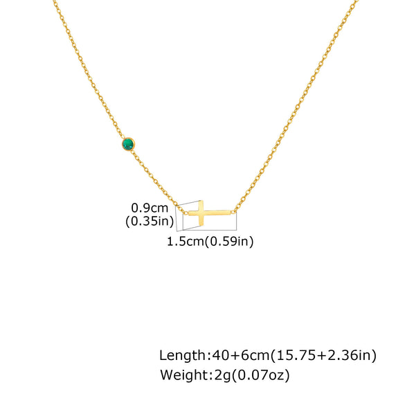 Necklace Stainless Steel Cross Geometric Niche Style Electroplating For Women