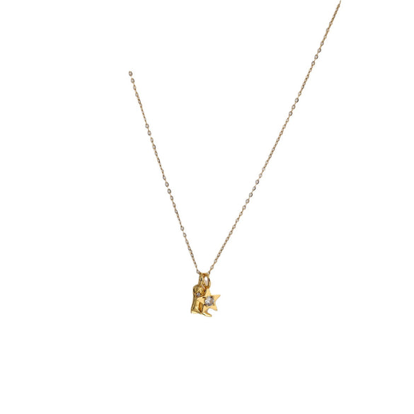 Necklace Stainless Steel Denim Boots Retro Geometric Real Gold Plated