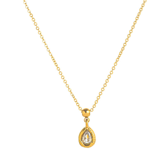 Necklace Stainless Steel Drop Shape Vacuum Plated 18K Gold Color