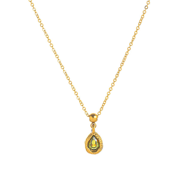 Necklace Stainless Steel Drop Shape Vacuum Plated 18K Gold Color