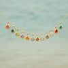 Necklace Stainless Steel Drop Shape Vacuum Plated 18K Gold Color
