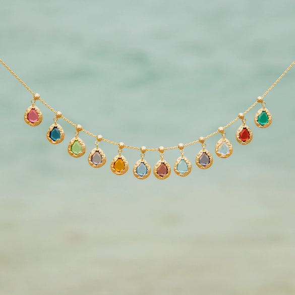 Necklace Stainless Steel Drop Shape Vacuum Plated 18K Gold Color
