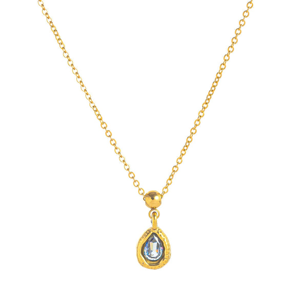Necklace Stainless Steel Drop Shape Vacuum Plated 18K Gold Color