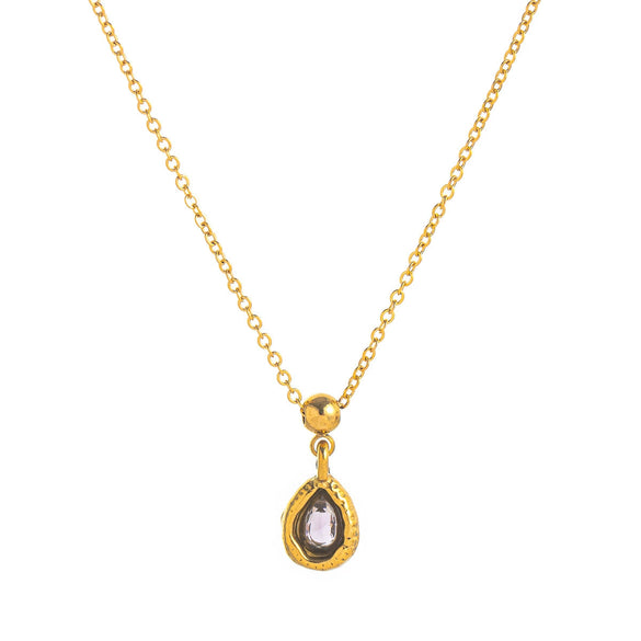 Necklace Stainless Steel Drop Shape Vacuum Plated 18K Gold Color