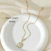 Necklace Stainless Steel Evil Eye Mixed Gemstone Inlay Gold Plated