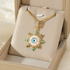Necklace Stainless Steel Evil Eye Mixed Gemstone Inlay Gold Plated