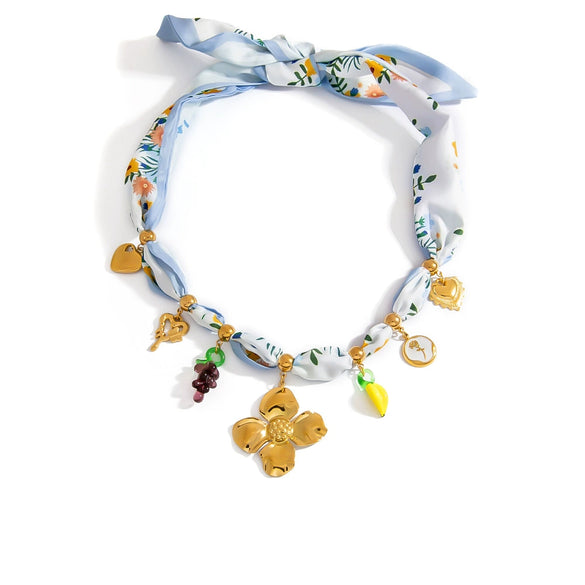 Necklace Stainless Steel Flower Fruit Pendant Electroplating Sweet Minimalist Style