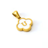 Necklace Stainless Steel Four Leaf Clover Letter Pendant Electroplating Design