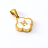 Necklace Stainless Steel Four Leaf Clover Letter Pendant Electroplating Design