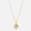Necklace Stainless Steel French Retro Style With Geometric Pattern And Inlaid Zircon