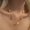 Necklace 316L Stainless Steel Freshwater Pearl Geometric Light Luxury Electroplating