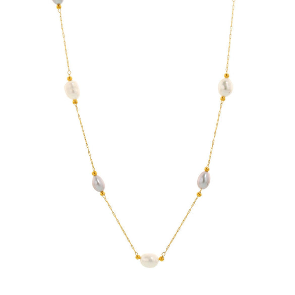 Necklace 316L Stainless Steel Freshwater Pearl Geometric Light Luxury Electroplating