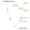 Necklace 316L Stainless Steel Freshwater Pearl Geometric Light Luxury Electroplating