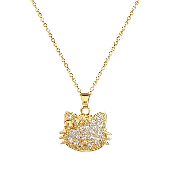 Necklace Stainless Steel Geometric Cat Bow Copper Luxury Elegant For Women