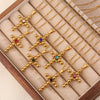 Necklace Stainless Steel Geometric Cross Rhinestones Electroplated O Chain Pendant
