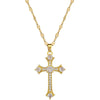 Necklace Stainless Steel Geometric Cross Zircon Pendant