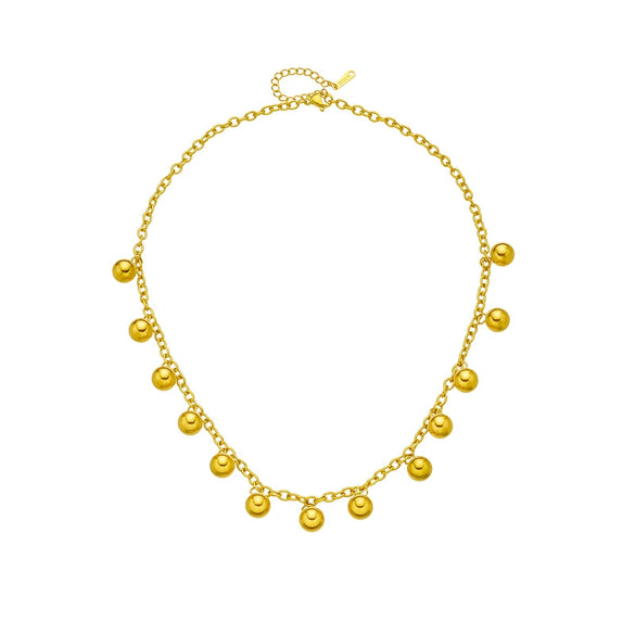 Necklace Stainless Steel Geometric Electroplating Chain Ball Bead Pendant