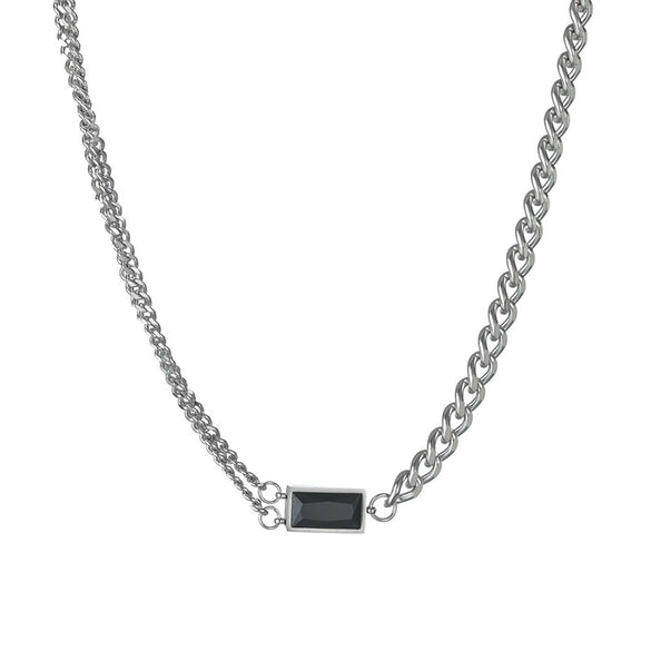 Necklace Stainless Steel Geometric Electroplating Hiphop Square