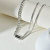 Necklace Stainless Steel Geometric Electroplating Hiphop Square