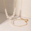 Necklace Stainless Steel Geometric Electroplating Pearl Jewelry For Women