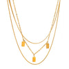 Necklace Stainless Steel Geometric Electroplating Square Flat Snake Chain Ochain Round Snake Chain Three Layer Chain