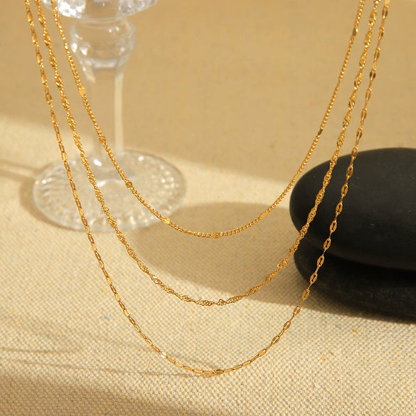 Necklace Stainless Steel Geometric Electroplating Women's