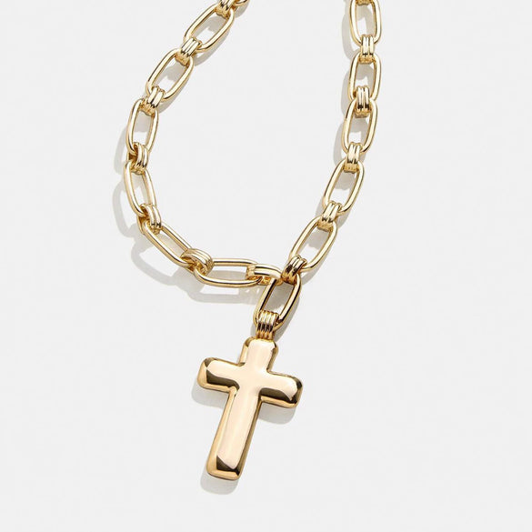 Necklace Stainless Steel Geometric Exaggerated Cross Zircon Ot Clasp Electroplating 18K Gold Color Retention
