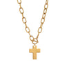 Necklace Stainless Steel Geometric Exaggerated Cross Zircon Ot Clasp Electroplating 18K Gold Color Retention