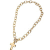 Necklace Stainless Steel Geometric Exaggerated Cross Zircon Ot Clasp Electroplating 18K Gold Color Retention