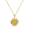 Necklace Stainless Steel Geometric Flower Champagne Gold Titanium Steel Chain For Women And Men