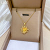 Necklace Stainless Steel Geometric Flower Champagne Gold Titanium Steel Chain For Women And Men