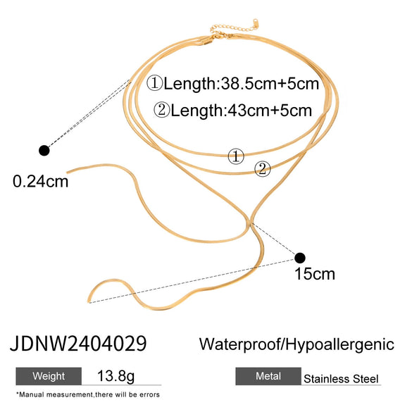 Necklace Stainless Steel Geometric Four Butterfly Y Chain Electroplating For Women