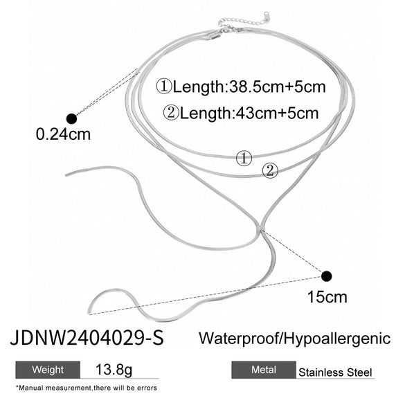 Necklace Stainless Steel Geometric Four Butterfly Y Chain Electroplating For Women