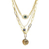 Necklace Stainless Steel Geometric Goldplated Retro Multilayer